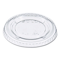Portion/Souffle Cup Lids, Fits 3.25 oz to 9 oz Portion Cups, Plastic, Clear, 125/Pack, 20 Packs/Carton (PL4N)