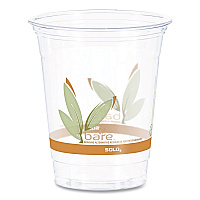 Bare Eco-Forward RPET Cold Cups, Squat, 12 oz to 14 oz, Plastic, Leaf Design, 50/Pack (RTP12BAREPK)