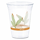 Bare Eco-Forward RPET Cold Cups ProPlanet Seal, 16 oz to 18 oz, Plastic, Leaf Design, Clear, 50/Pack, 20 Packs/Carton (RTP16DBARECT)