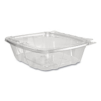 ClearPac SafeSeal rPET Tamper-Resistant Container, ProPlanet Seal, Flat Lid, 24 oz, Clear, 100/Bag, 2 Bags/Carton (CH24DEF)