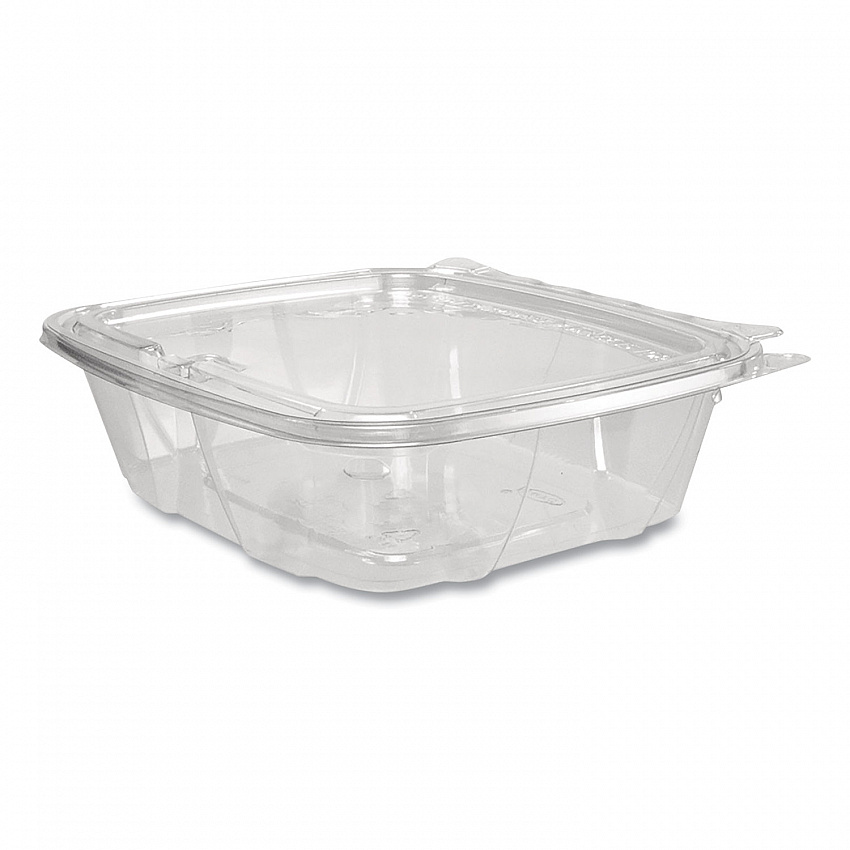 ClearPac SafeSeal rPET Tamper-Resistant Container, ProPlanet Seal, Flat Lid, 24 oz, Clear, 100/Bag, 2 Bags/Carton (CH24DEF)