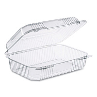 StayLock Clear Hinged Lid Containers, Oblong, 6.81 x 9.4 x 3.1, Plastic, 125/Bag, 2/Carton (C40UT1)