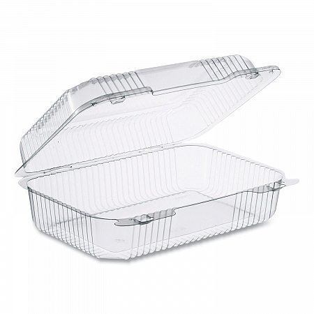 StayLock Clear Hinged Lid Containers, Oblong, 6.81 x 9.4 x 3.1, Plastic, 125/Bag, 2/Carton (C40UT1)