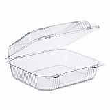 StayLock Clear Hinged Lid Containers, 7.8 x 8.3 x 3, Clear, Plastic, 125/Bag, 2 Bags/Carton (C51UT1)