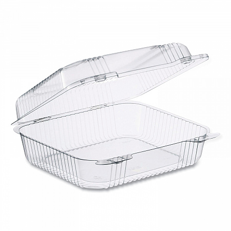 StayLock Clear Hinged Lid Containers, 7.8 x 8.3 x 3, Clear, Plastic, 125/Bag, 2 Bags/Carton (C51UT1)