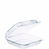 StayLock Clear Hinged Lid Containers, 8.6 x 9 x 3, Clear, Plastic, 100/Pack, 2 Packs/Carton (C55UT1)