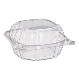 ClearSeal Hinged-Lid Plastic Containers, 5.8 x 6 x 3, Clear, Plastic, 125/Pack, 4 Packs/Carton (C57PST1)