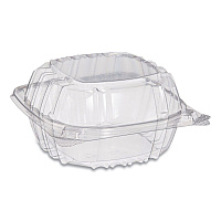 ClearSeal Hinged-Lid Plastic Containers, 5.8 x 6 x 3, Clear, Plastic, 125/Pack, 4 Packs/Carton (C57PST1)