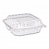 ClearSeal Hinged-Lid Plastic Containers, 8.25 x 8.25 x 3, Clear, Plastic, 125/Pack, 2 Packs/Carton (C90PST3)