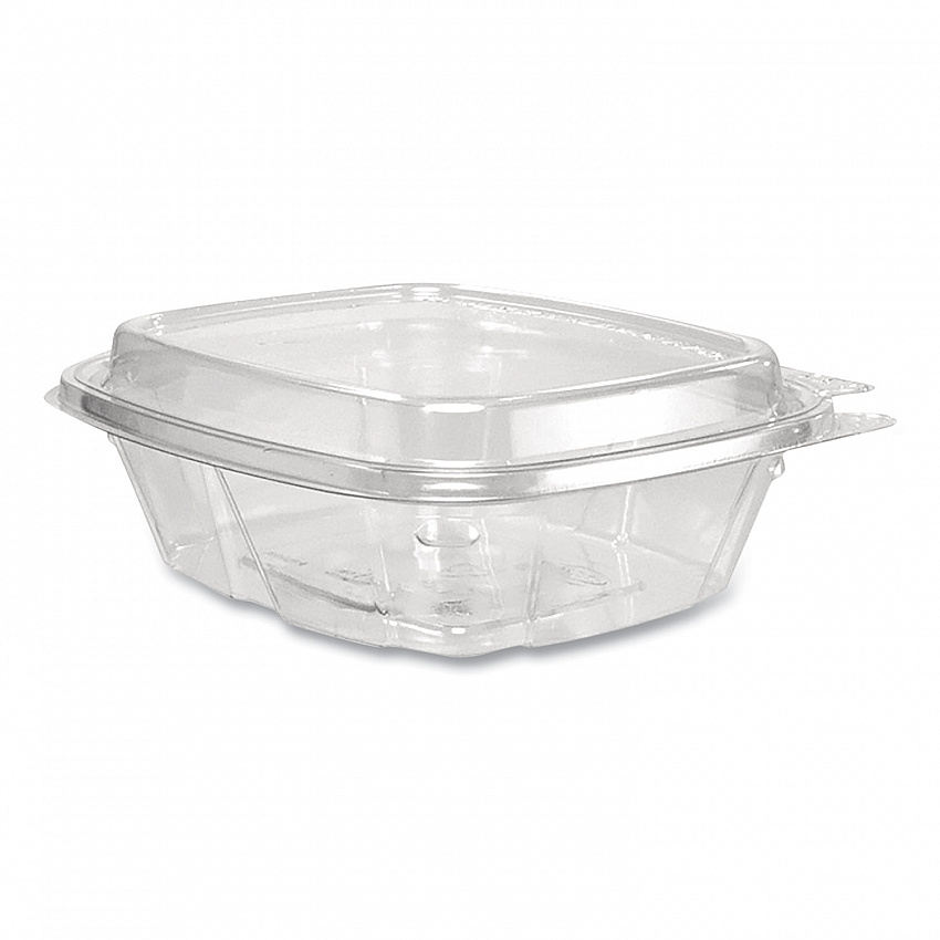 ClearPac SafeSeal Tamper-Resistant/Evident Containers, Domed Lid, 8 oz, Clear, Plastic, 100/Bag, 2 Bags/Carton (CH8DED)