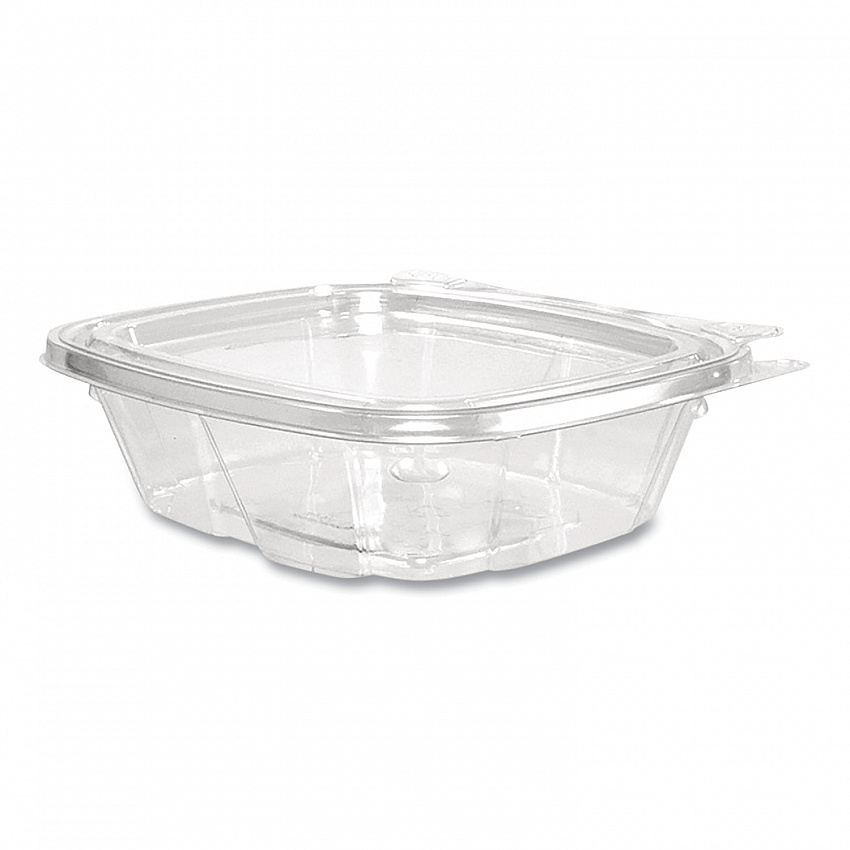ClearPac SafeSeal Tamper-Resistant/Evident Containers, Flat Lid, 8 oz, Clear, Plastic, 100/Bag, 2 Bags/Carton (CH8DEF)