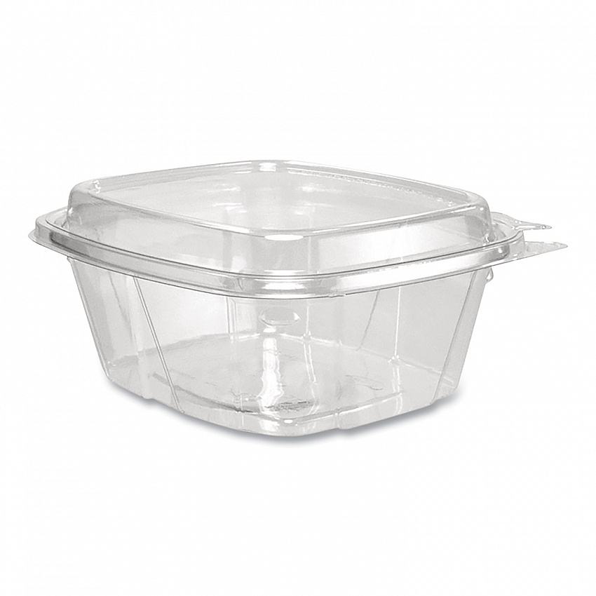 ClearPac SafeSeal Tamper-Resistant/Evident Containers, Domed Lid, 16 oz, Clear, Plastic, 100/Bag, 2 Bags/Carton (CH16DED)