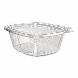 ClearPac SafeSeal Tamper-Resistant/Evident Containers, Flat Lid, 16 oz, Clear, Plastic, 100/Bag, 2 Bags/Carton (CH16DEF)