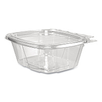 ClearPac SafeSeal Tamper-Resistant/Evident Containers, Flat Lid, 16 oz, Clear, Plastic, 100/Bag, 2 Bags/Carton (CH16DEF)