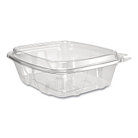 ClearPac SafeSeal Tamper-Resistant/Evident Containers, Domed Lid, 24 oz, Clear, Plastic, 100/Bag, 2 Bags/Carton (CH24DED)