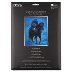 Epson Signature Worthy Paper Sample Pack, 8.5 x 11, Assorted White, 14/Pack (S045234)