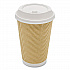 Ripple Hot Cups, 16 oz, Paper, Kraft/White, 500/Carton (CKRC516)