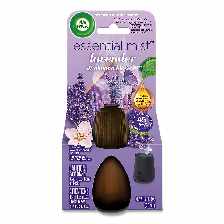 Essential Mist Refill, Lavender and Almond Blossom, 0.67 oz Bottle, 6/Carton (98552)
