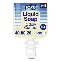 Odor-Control Hand Soap Liquid S4 Refill, Perfume-Free, 1 L, 6/Carton (400020)