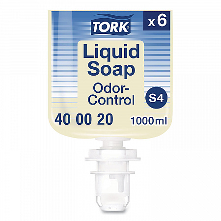 Odor-Control Hand Soap Liquid S4 Refill, Perfume-Free, 1 L, 6/Carton (400020)