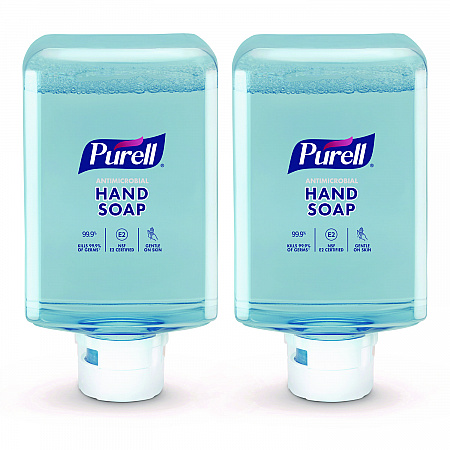 Antimicrobial Foaming Hand Soap Refill, For ES10 Dispensers, Fragrance-Free, 1,200 mL, 2/Carton (838302CT)