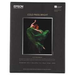 Epson Cold Press Bright Fine Art Paper, 21mil, 8.5 x 11, Textured Matte White, 25/Pack (S042307)