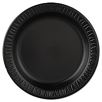 Quiet Classic Laminated Foam Dinnerware, Plate, 9" dia, Black, 125/Pack, 4 Packs/Carton (9PBQR)