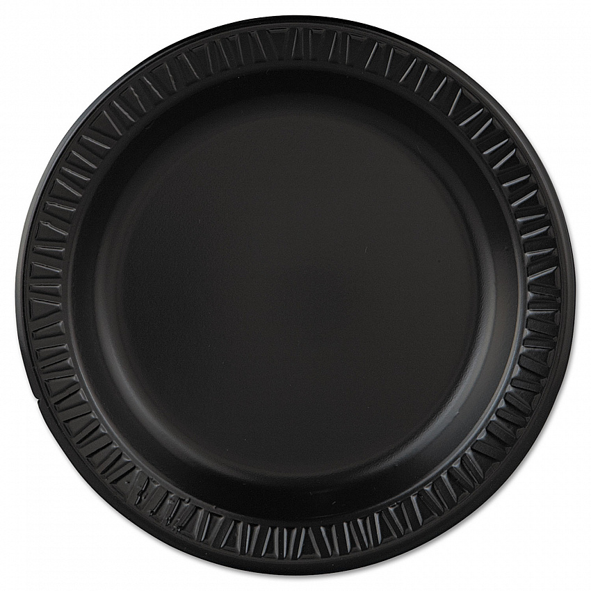 Quiet Classic Laminated Foam Dinnerware, Plate, 9" dia, Black, 125/Pack, 4 Packs/Carton (9PBQR)
