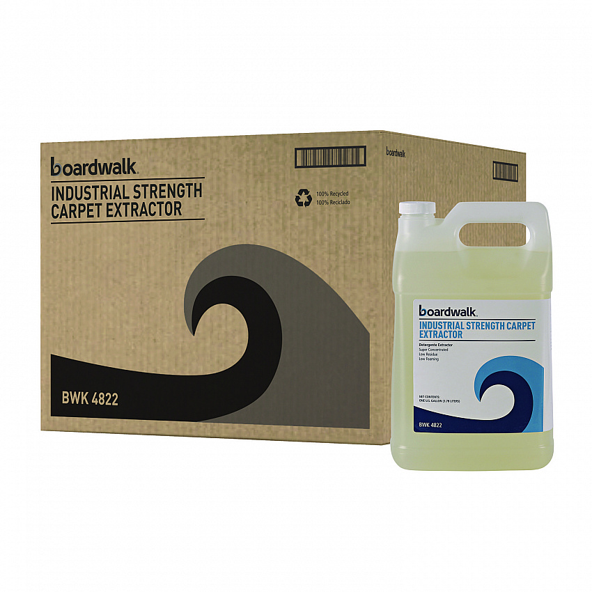 Industrial Strength Carpet Extractor, Clean Scent, 1 gal Bottle, 4/Carton (4822)