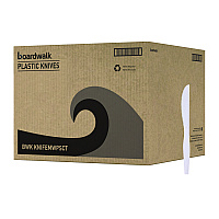 Mediumweight Polystyrene Cutlery, Knife, Plastic, White, 100/Box, 10 Boxes/Carton (KNIFEMWPSCT)