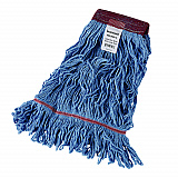 Cotton Mop Heads, Cotton/Synthetic, Large, Looped End, Wideband, Blue, 12/Carton (LM30311L)