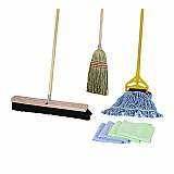 Cleaning Kit, Medium Blue Cotton/Rayon/Synthetic Head, 60" Natural/Yellow Wood/Metal Handle (CLEANKIT)