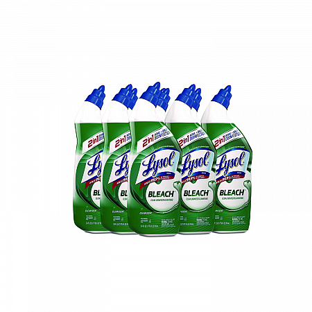 Disinfectant Toilet Bowl Cleaner with Bleach, Clean Scent, 24 oz Angle-Neck Bottle, 9/Carton (98014)