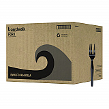 Heavyweight Polystyrene Cutlery, Fork, Plastic, Black, 1,000/Carton (FORKHWBLA)