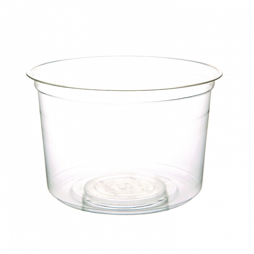 Renewable and Compostable Round Deli Containers, 16 oz, 4.63" Diameter x 3.06" h, Clear, Plastic, 50/Pack, 10 Packs/Carton (EPRDP16)