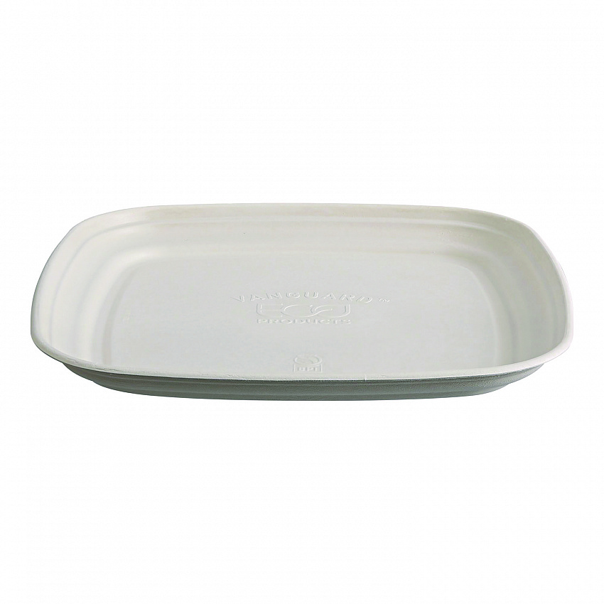 Regalia Renewable Sugarcane Tray, 9.06 x 14.37, White, Sugarcane, 100/Carton (EPSCTRS14NFA)