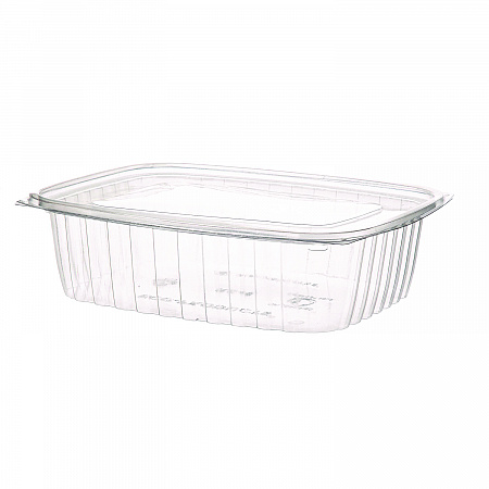 Renewable and Compostable Rectangular Deli Containers, 48 oz, 8 x 6 x 2, Clear, Plastic, 50/Pack, 4 Packs/Carton (EPRC48)