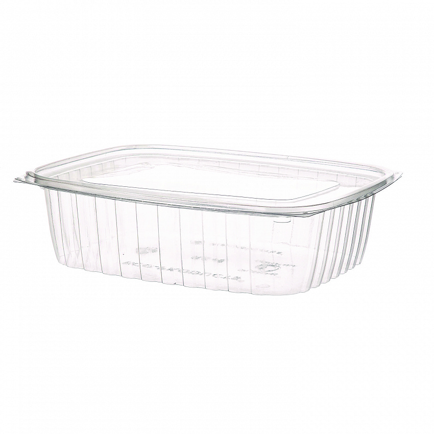 Renewable and Compostable Rectangular Deli Containers, 48 oz, 8 x 6 x 2, Clear, Plastic, 50/Pack, 4 Packs/Carton (EPRC48)