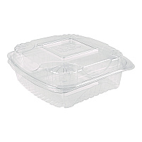 Renewable and Compostable Clear Clamshell Hinged Food Containers, 8 x 8 x 3, Plastic, 80/Pack, 2 Packs/Carton (EPLC81)