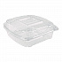 Renewable and Compostable Clear Clamshell Hinged Food Containers, 8 x 8 x 3, Plastic, 80/Pack, 2 Packs/Carton (EPLC81)