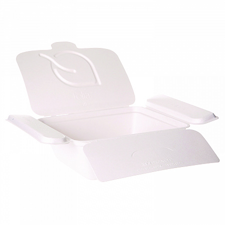 Vanguard Folia Renewable and Compostable Take-Out Container, 3 Compartments, 35 oz, 5.8 x 6.9 x 2.5, White, Sugarcane, 300/CT (EPFSC35NFA)