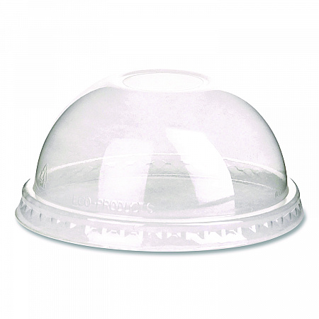 GreenStripe Cold Cup Dome Lids, With Hole, Fits 9 oz to 24 oz Cold Cups, Plastic, Clear, 100/Pack, 10 Packs/Carton (EPDLCC)