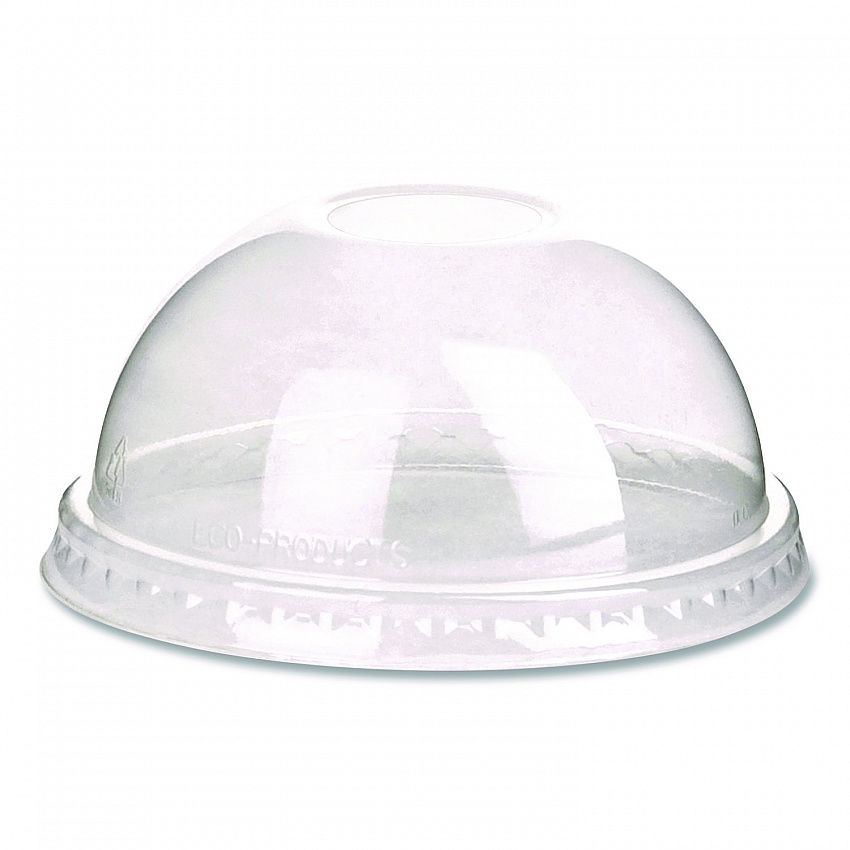 GreenStripe Cold Cup Dome Lids, With Hole, Fits 9 oz to 24 oz Cold Cups, Plastic, Clear, 100/Pack, 10 Packs/Carton (EPDLCC)