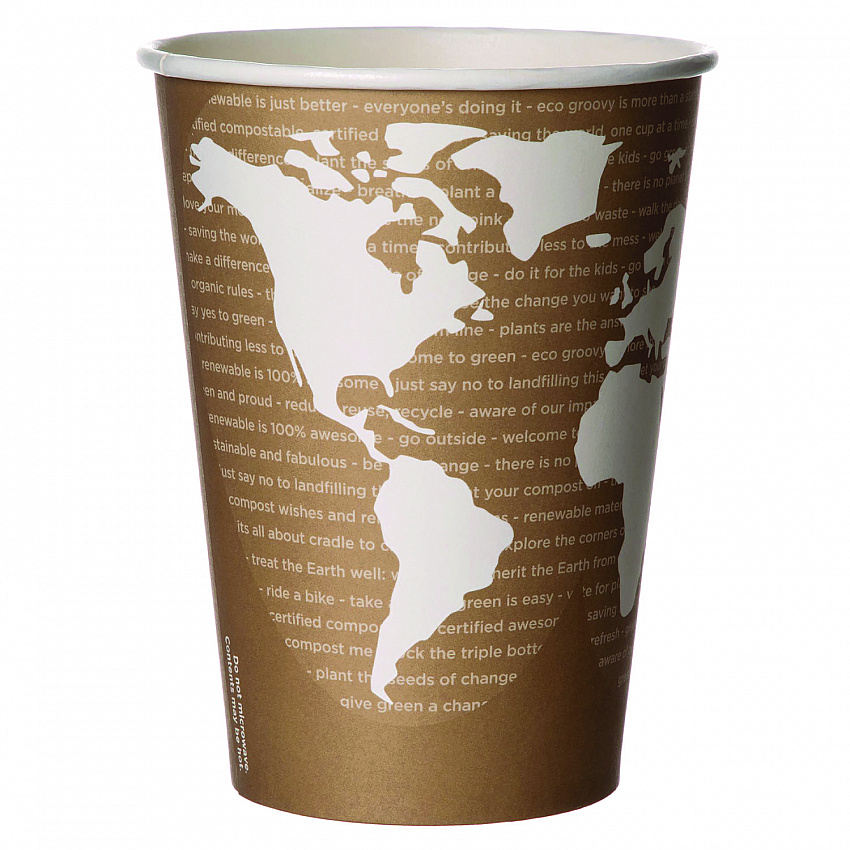 World Art Renewable and Compostable Food Container, 32 oz, 4.05" Diameter x 5.8" h, Tan, Paper, 25/Pack, 20 Packs/Carton (EPBSC32WA)