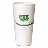 GreenStripe Hot Cups, 20 oz, Paper, White, 50/Pack, 20 Packs/Carton (EPBHC20GS)