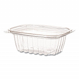 Renewable and Compostable Rectangular Deli Containers with Lid, 12 oz, 2 x 4 x 2, Clear, Plastic, 100/Pack, 3 Packs/Carton (EPRC12)