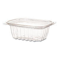 Renewable and Compostable Rectangular Deli Containers with Lid, 12 oz, 2 x 4 x 2, Clear, Plastic, 100/Pack, 3 Packs/Carton (EPRC12)