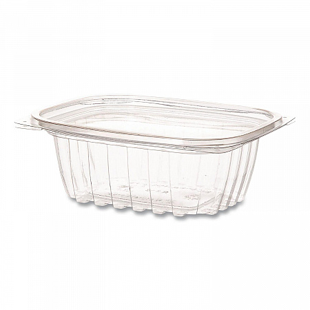 Renewable and Compostable Rectangular Deli Containers with Lid, 12 oz, 2 x 4 x 2, Clear, Plastic, 100/Pack, 3 Packs/Carton (EPRC12)