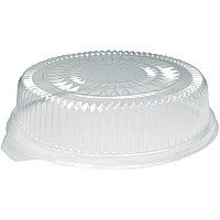 Plastic Dome Lids, Embossed, Fits 4012/4013, 12" Diameter, Clear, 25/Carton (4012DL)