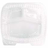 Handi-Lock Three-Compartment Food Container, 8 x 3 x 8.87, Clear, Plastic, 250/Carton (6093S250)